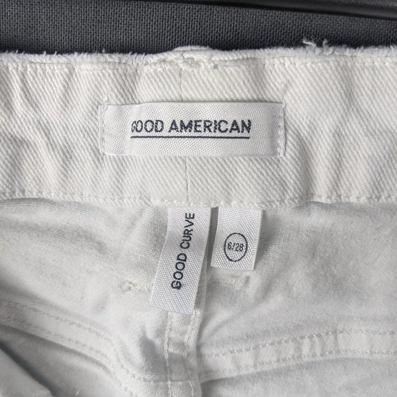 Good American Jeans Women 6 Good Curve White Denim High Rise Straight Ankle - Picture 16 of 16